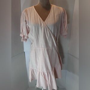Women's Light Pink Wrap Dress